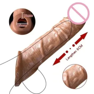 Dragon 8 Inch Brown Color Strap-On Condom – Flexible & Comfortable Extension Sleeve